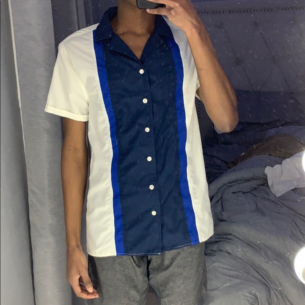 Boohoo MAN White and Navy Shirt